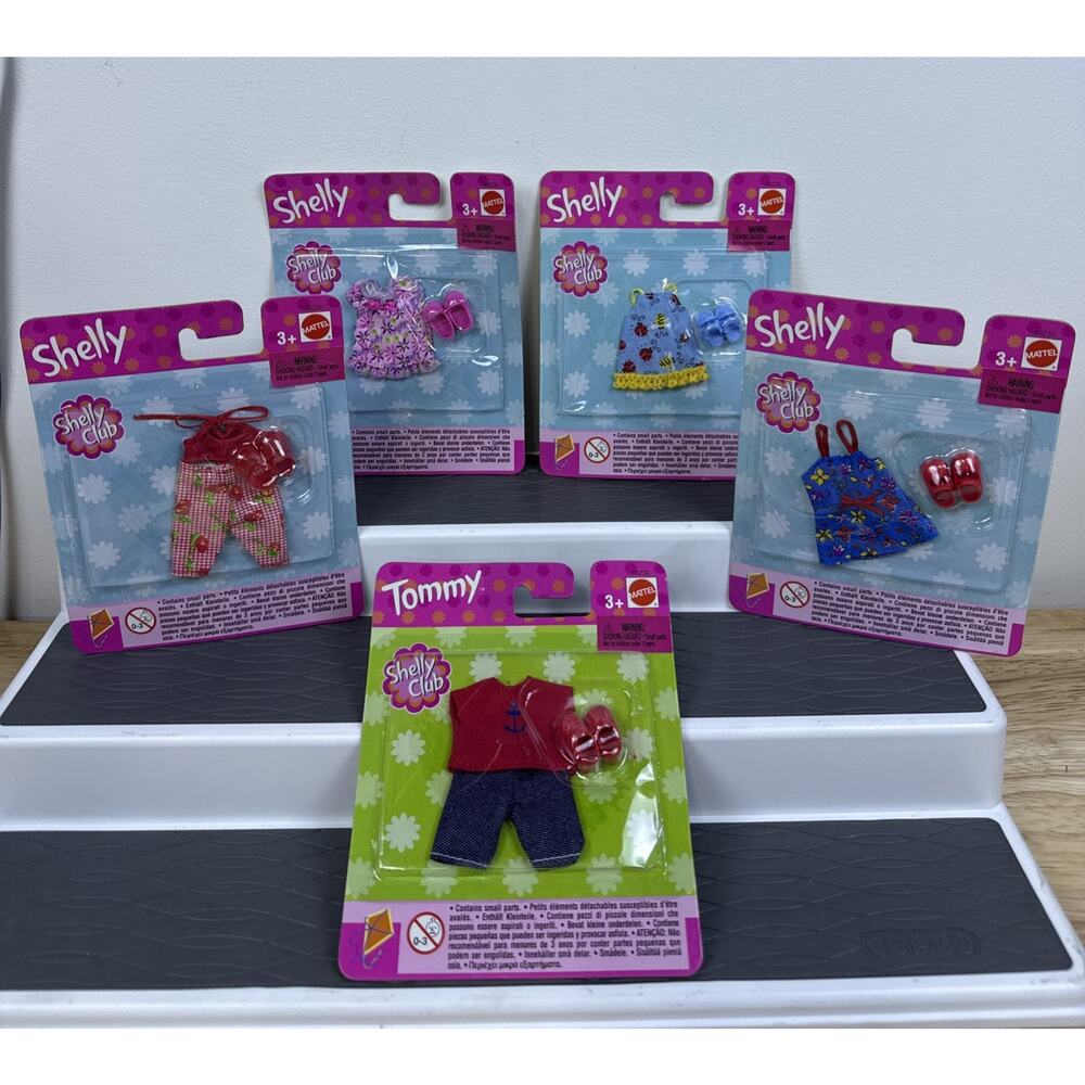 NEW NOS Vtg SHELLY & TOMMY Fashion Shelly Club Clothes & Shoes HTF 2002 Lot Of 5